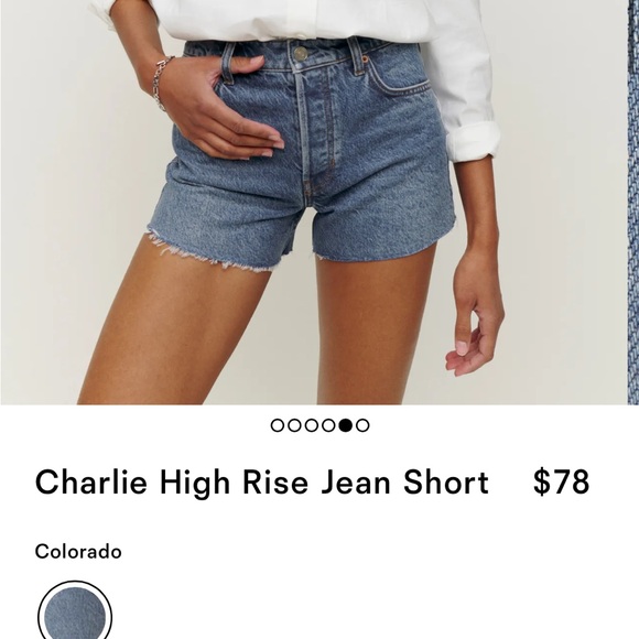 Reformation Charlie High Rise Jean Short in Colorado - Picture 7 of 7